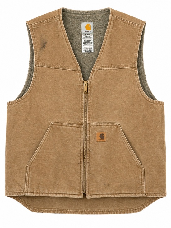 Carhartt Other - Vintage 07 Carhartt Brown Zip Front Work Vest Large Workwear Utility Western